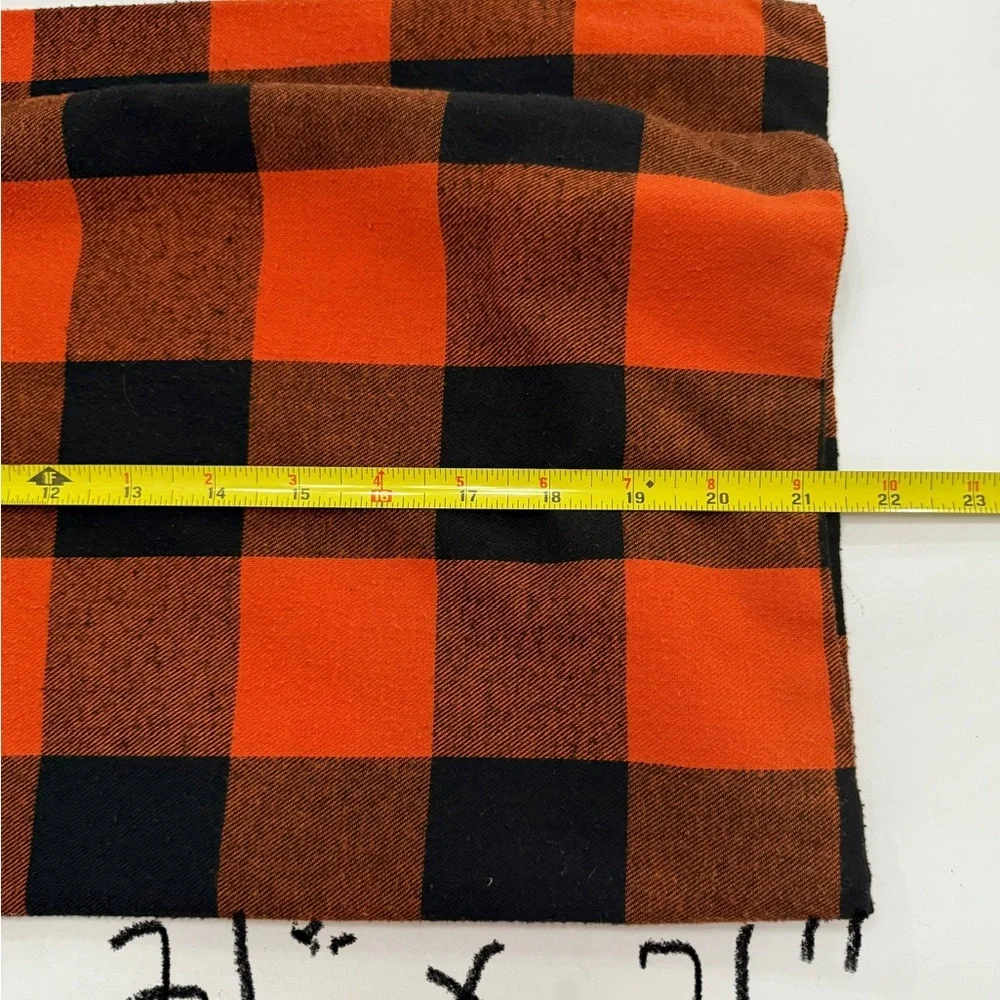 Pillow Covers (2) black, and orange plaid 21